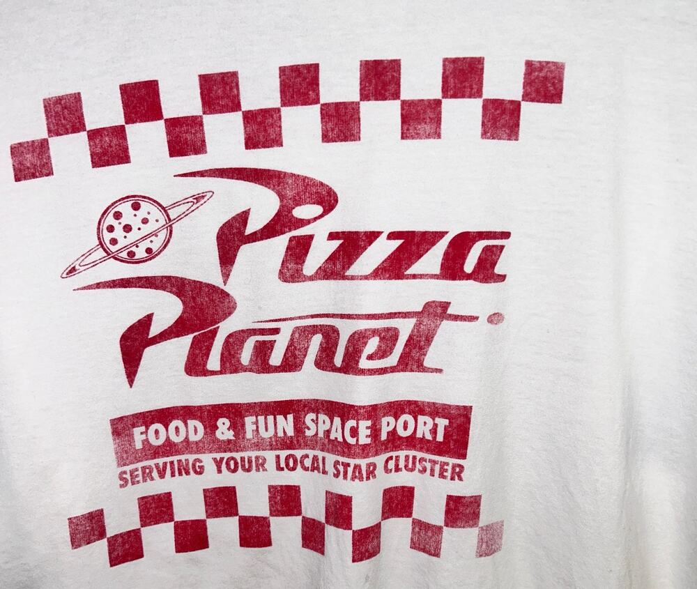Disney Pixar Toy Story Pizza Planet T Shirt White 2XL Graphic Tee Woody Buz